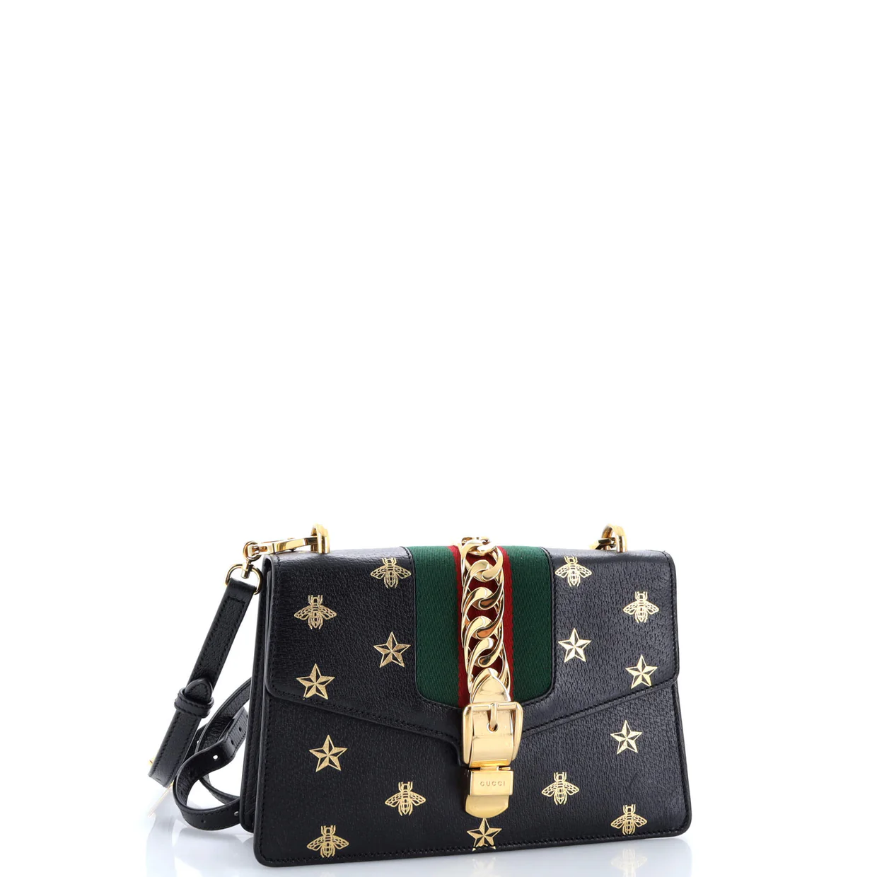 Sylvie Shoulder Bag Printed Leather Small - Deep Luxury