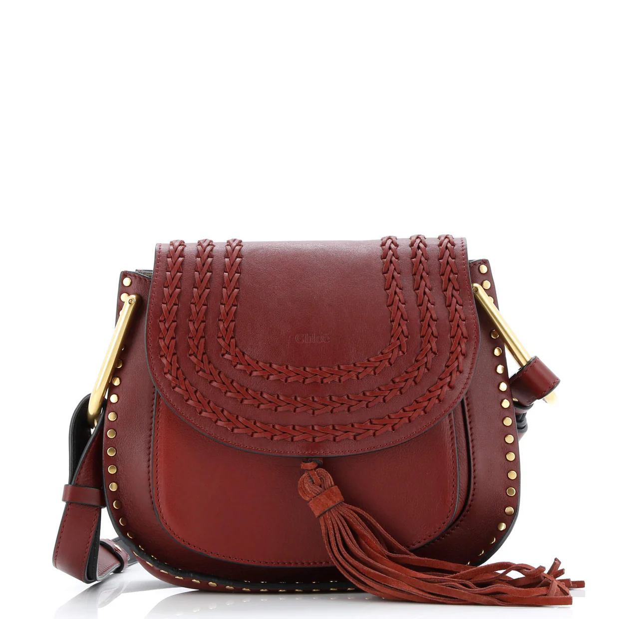 Hudson Handbag Whipstitch Leather Small - Deep Luxury