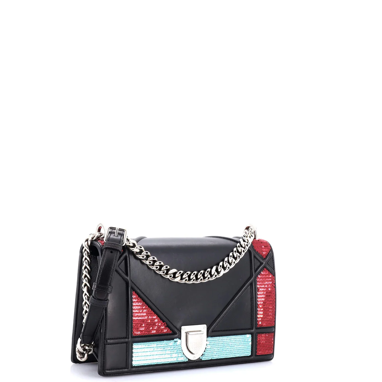 Diorama Flap Bag Sequin Embellished Lambskin Medium - Deep Luxury