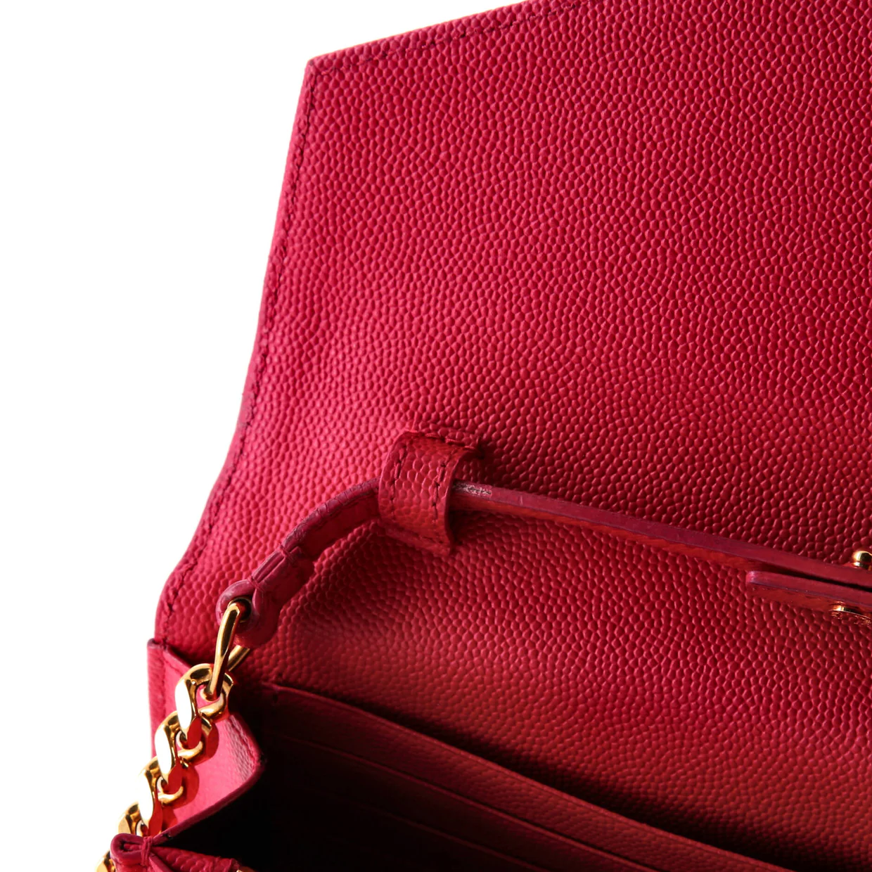 Classic Monogram Wallet on Chain Matelasse Chevron Leather Medium - Deep Luxury