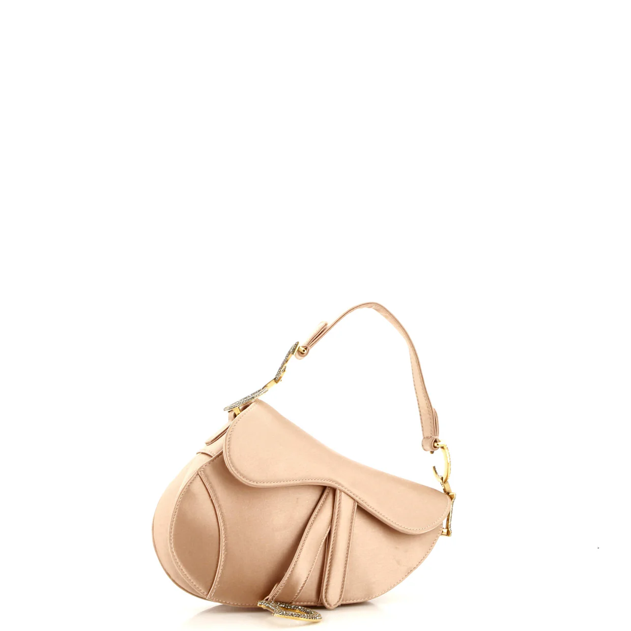 Saddle Handbag Satin with Crystals Mini - Deep Luxury