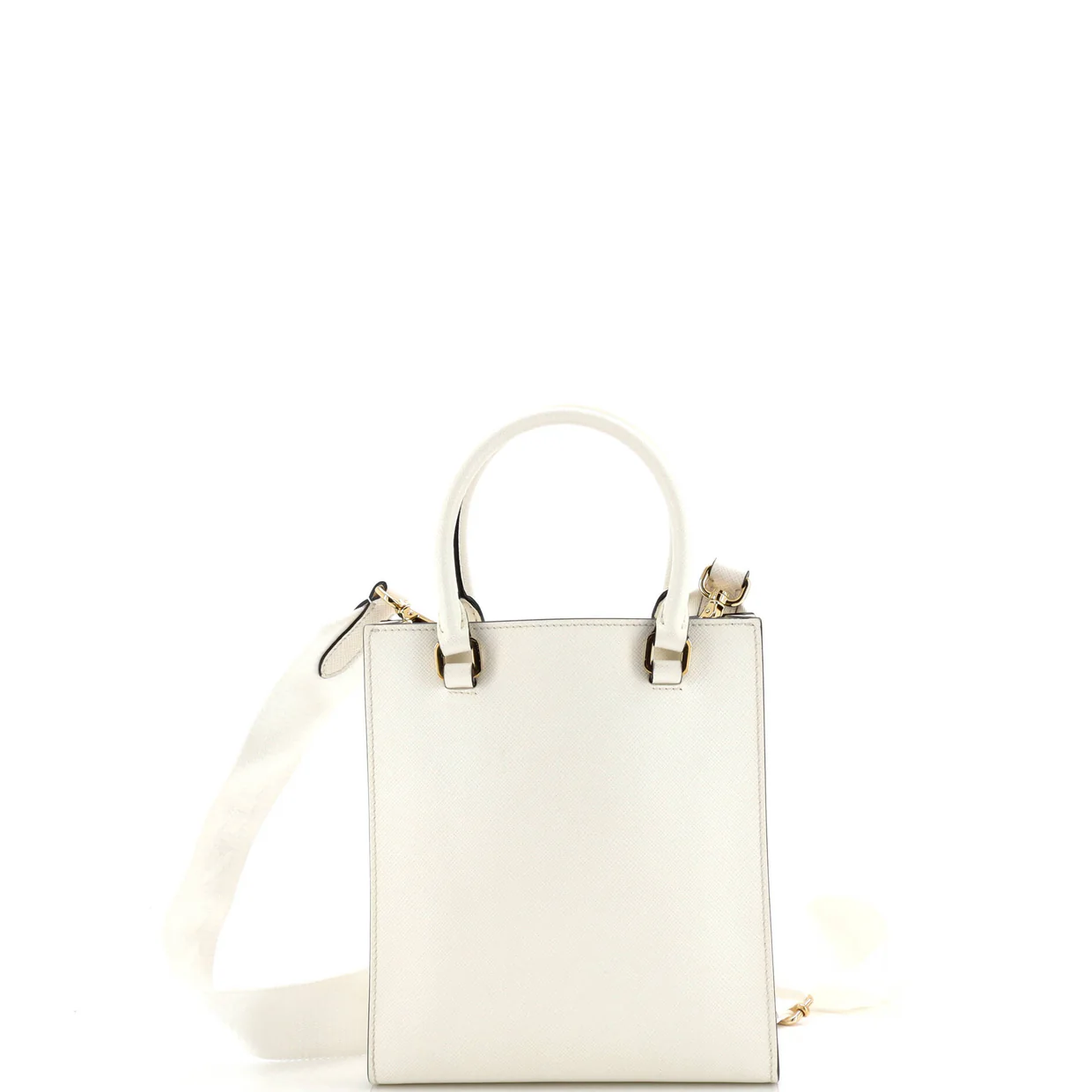 Lux Embossed Logo Tote Saffiano Leather Small - Deep Luxury