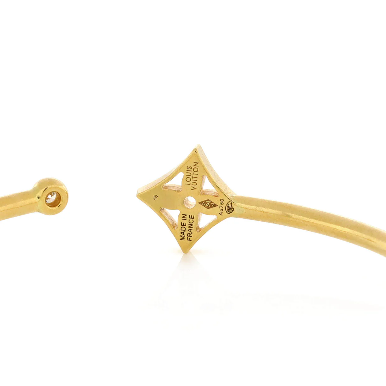 Idylle Blossom Twist Cuff Bracelet 18K Yellow Gold with Pave Diamonds - Deep Luxury