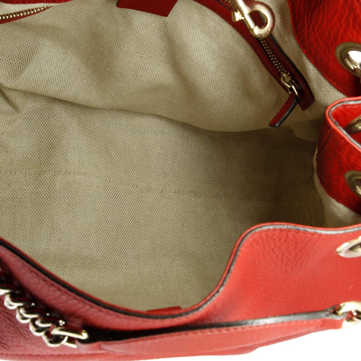 Soho Chain Strap Shoulder Bag Leather Medium - Deep Luxury