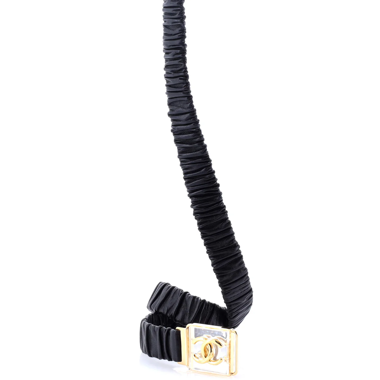 CC Elastic Belt Leather with Metal - Deep Luxury