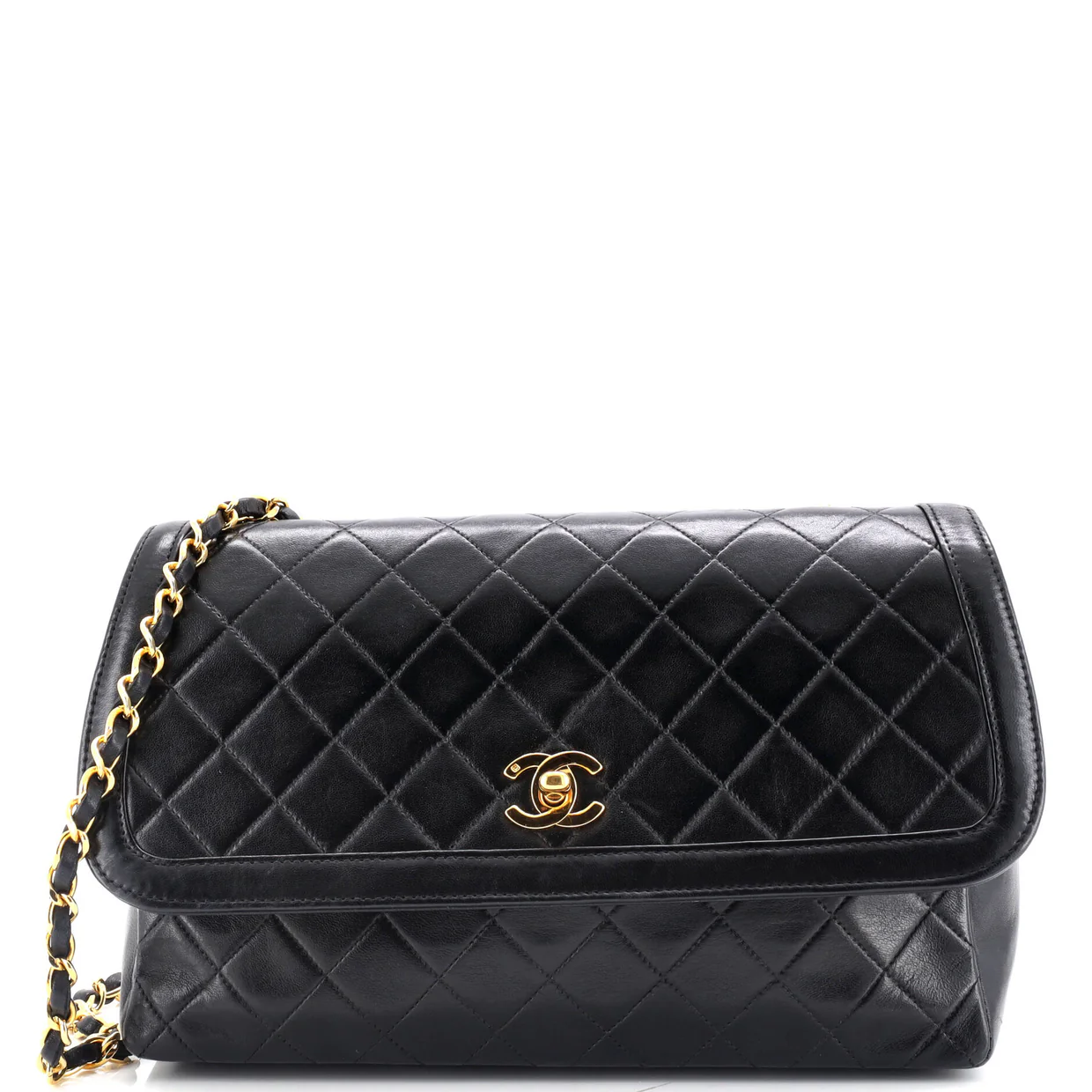 Vintage CC Chain Flap Bag Quilted Lambskin Large - Deep Luxury