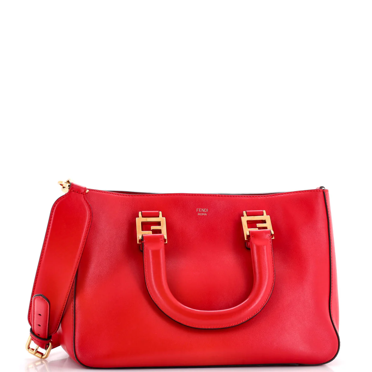 FF Handle Tote Leather Small - Deep Luxury