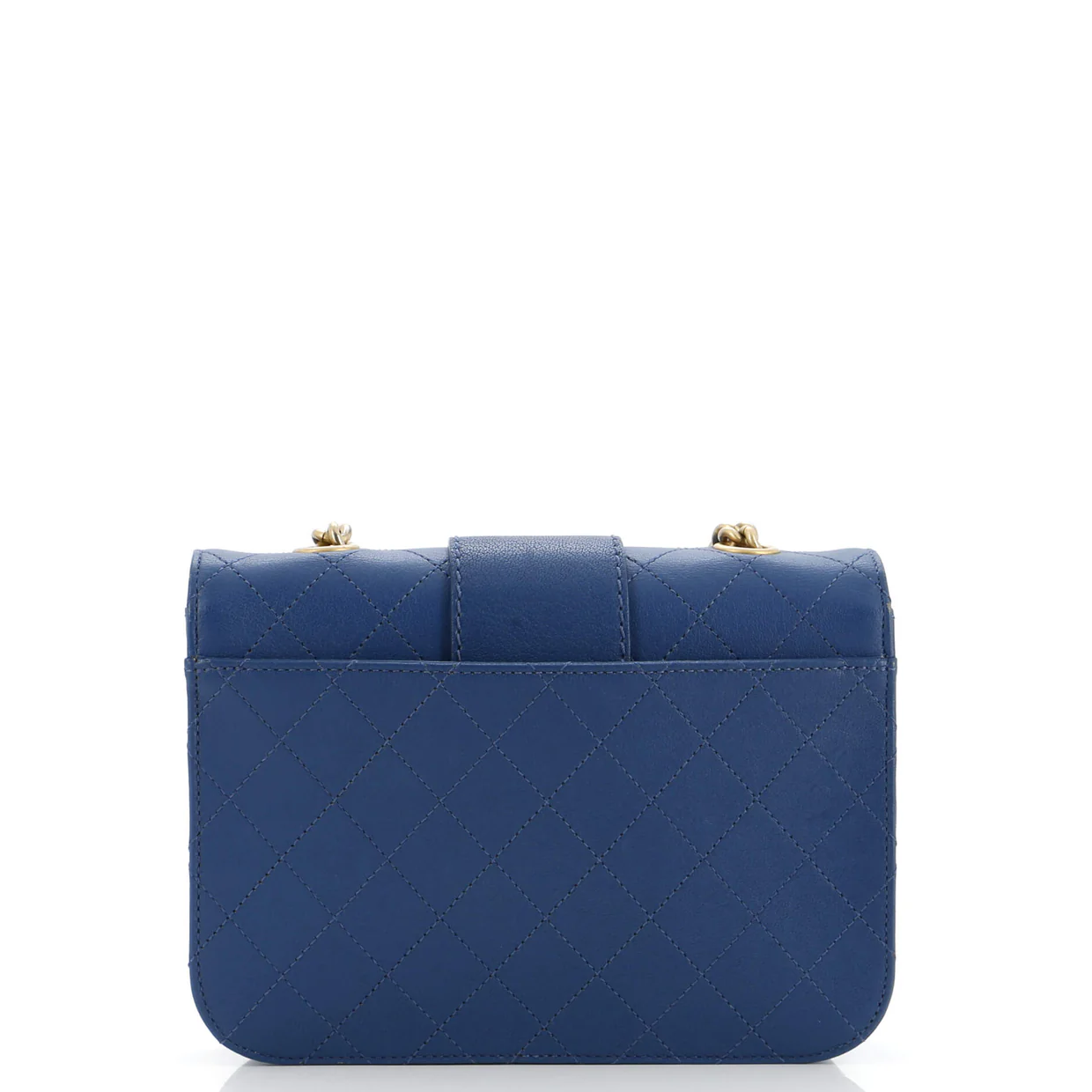 Front Chain Flap Bag Quilted Sheepskin Medium - Deep Luxury