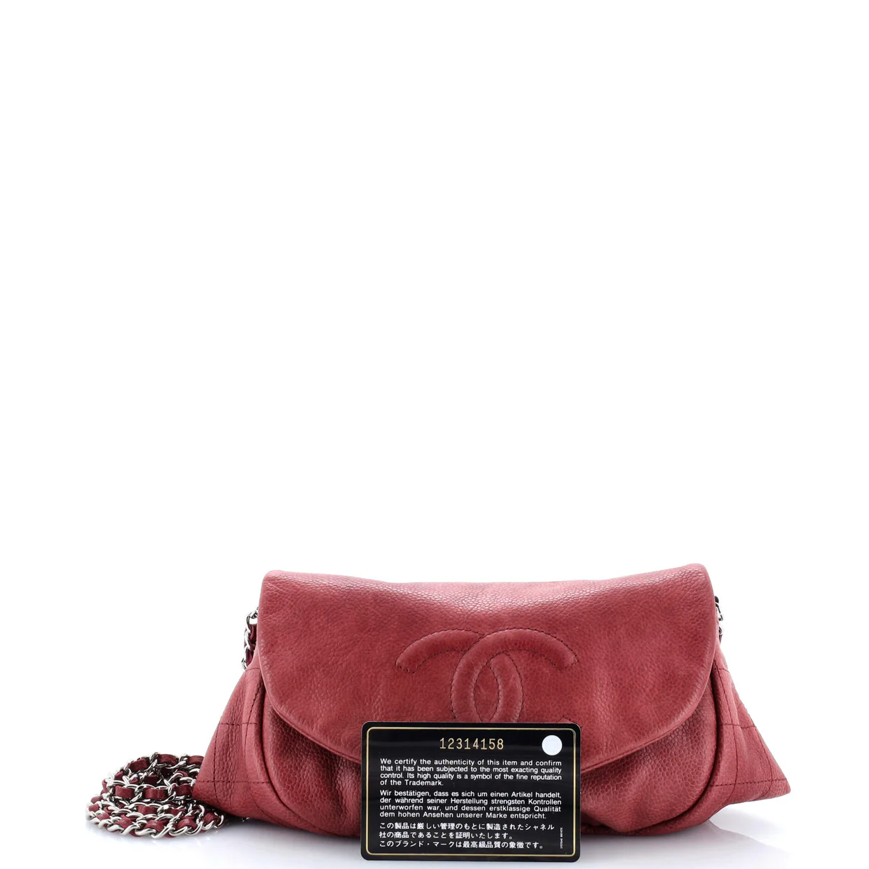 Half Moon Wallet on Chain Caviar - Deep Luxury