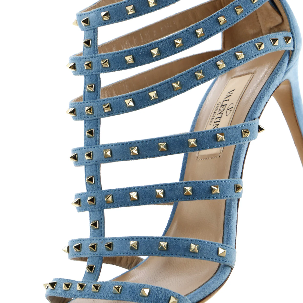 Women's Lovestud Caged Heeled Sandals Suede - Deep Luxury