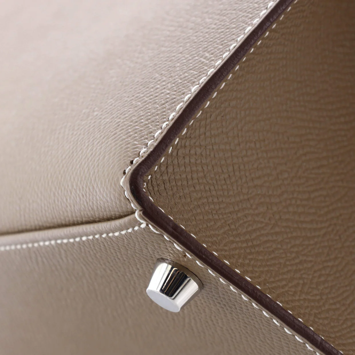 Kelly Handbag Grey Epsom with Palladium Hardware 28 - Deep Luxury