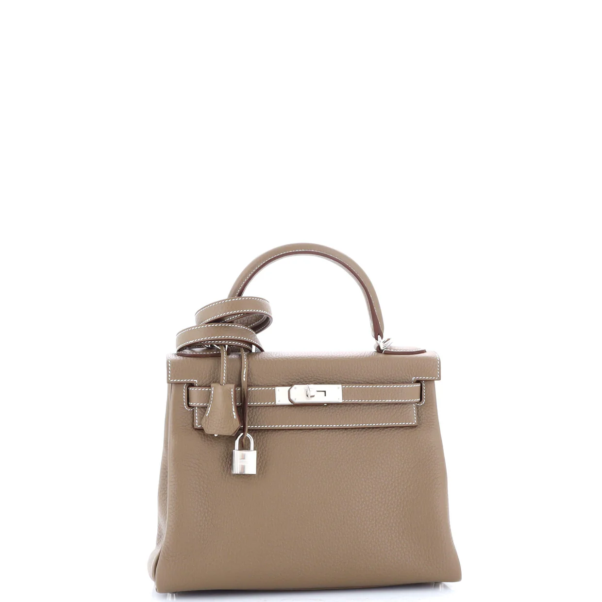 Kelly Handbag Grey Clemence with Palladium Hardware 28 - Deep Luxury