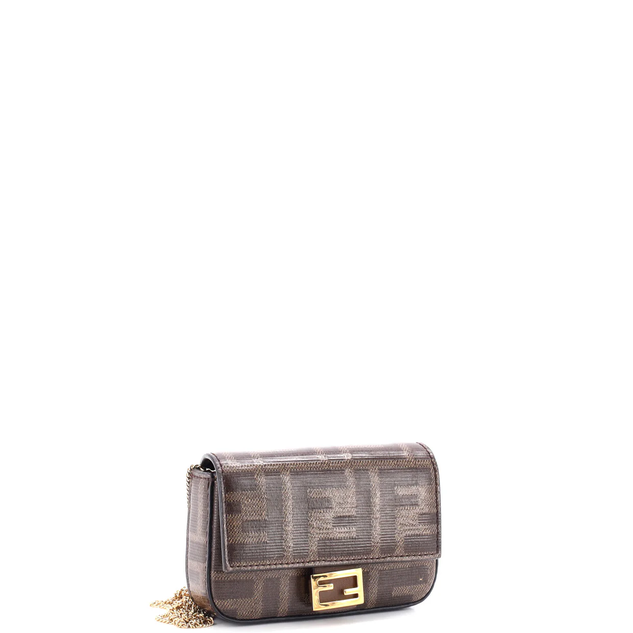 Chain Baguette Charm Bag Zucca Coated Canvas Nano - Deep Luxury
