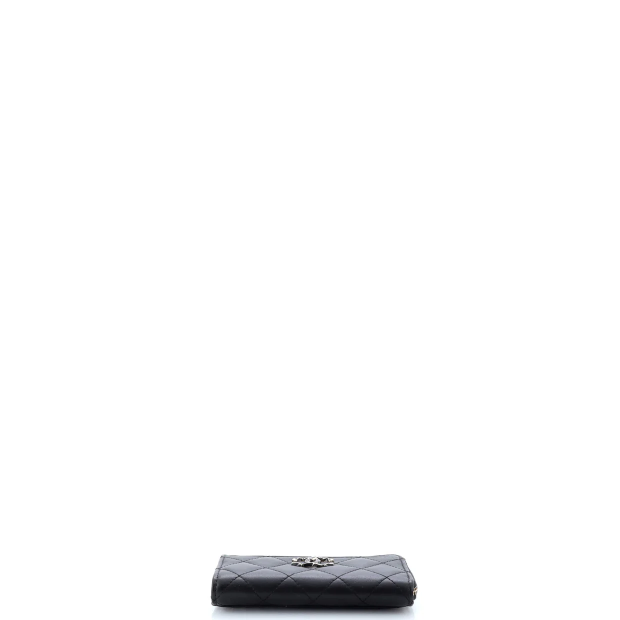 Textured CC Zip Around Card Holder Quilted Lambskin - Deep Luxury