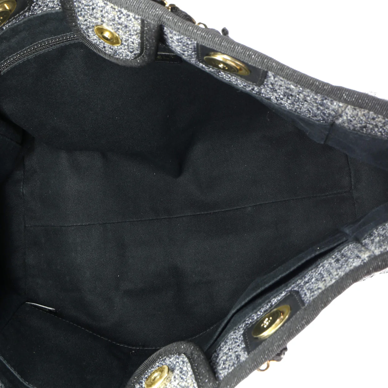 Deauville Tote Raffia with Glitter Detail Small - Deep Luxury