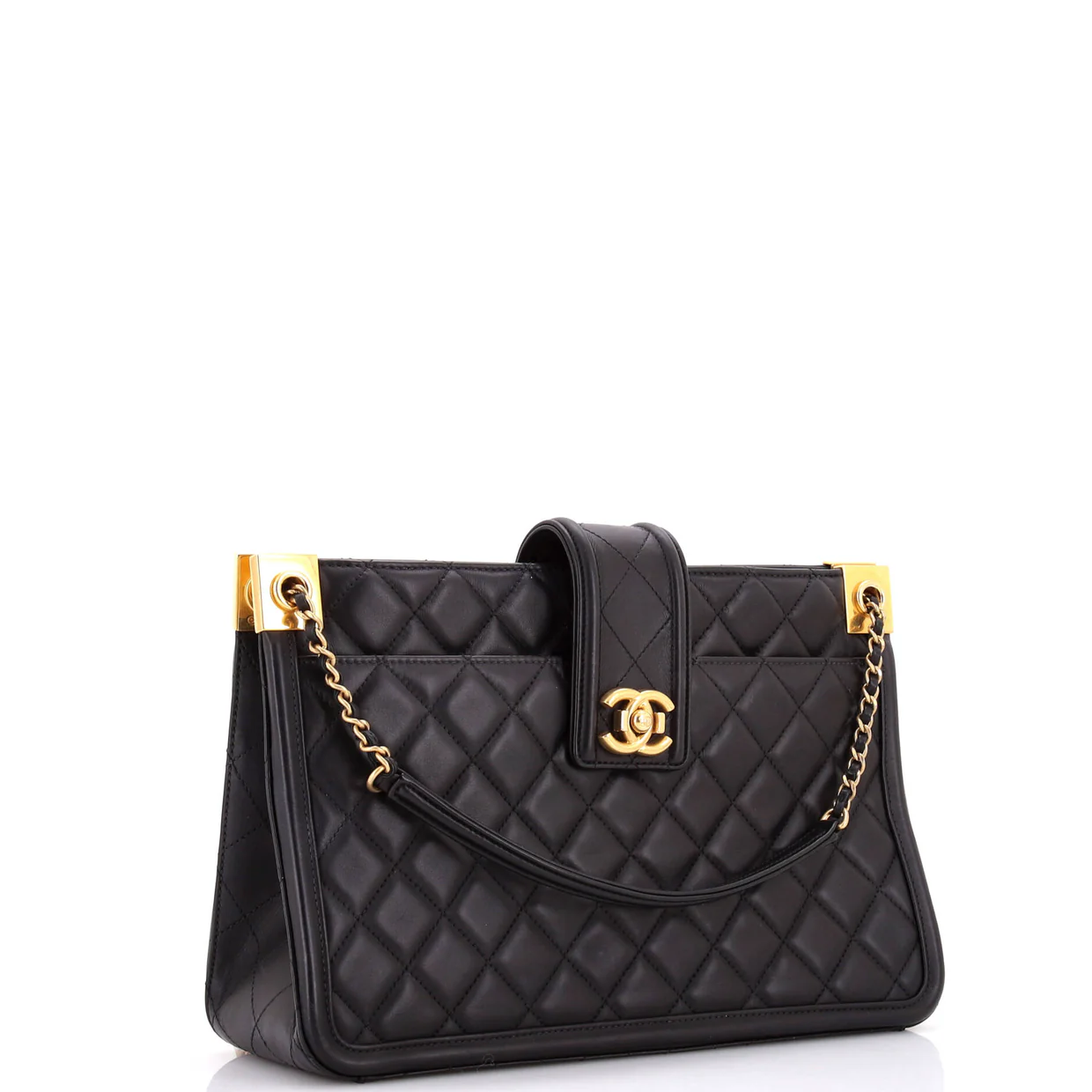 Elegant CC Tote Quilted Lambskin Large - Deep Luxury