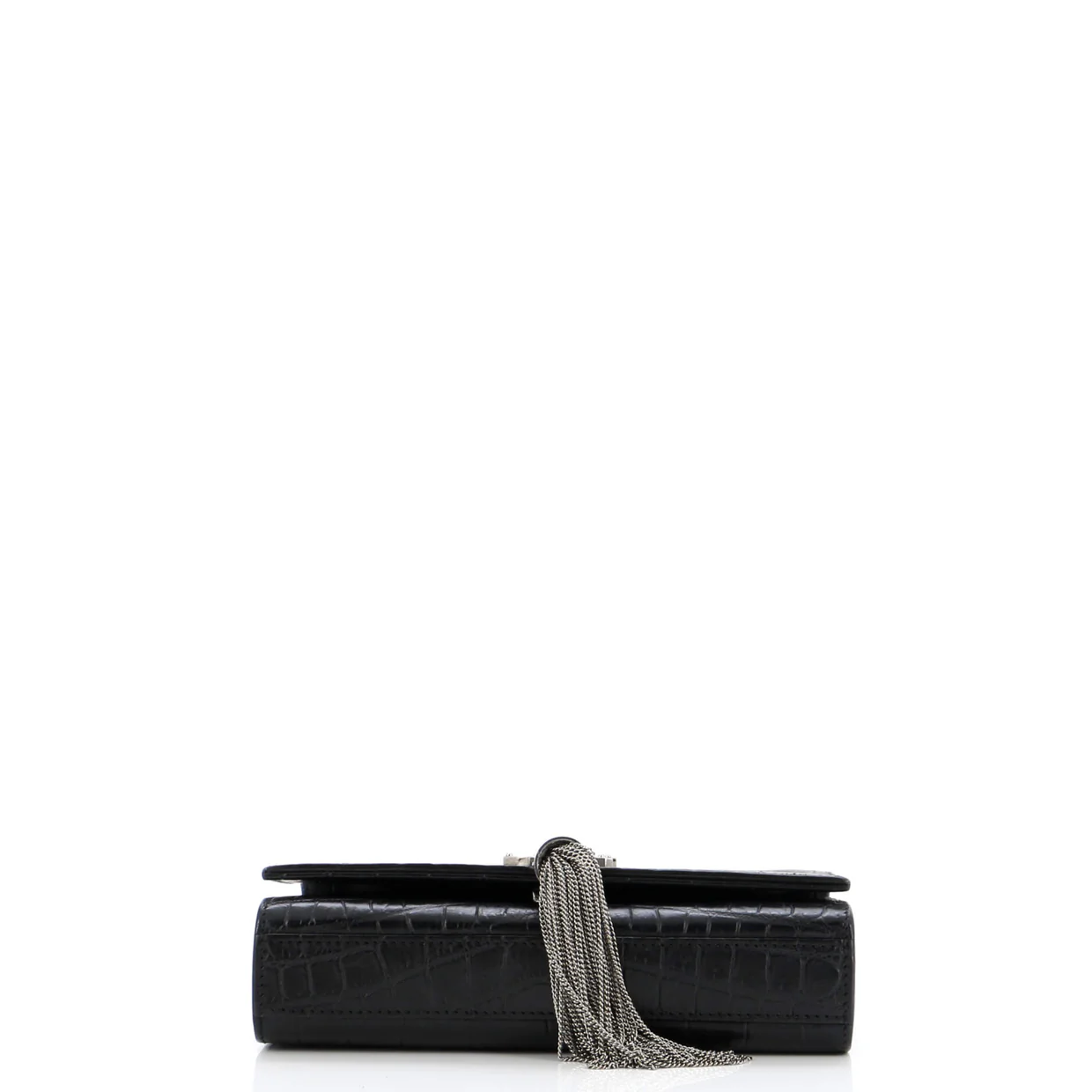 Classic Monogram Tassel Crossbody Bag Crocodile Embossed Leather Small - Deep Luxury