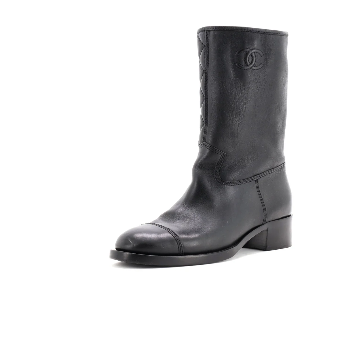 Women's Cap Toe CC Mid-Calf Combat Boots Leather - Deep Luxury