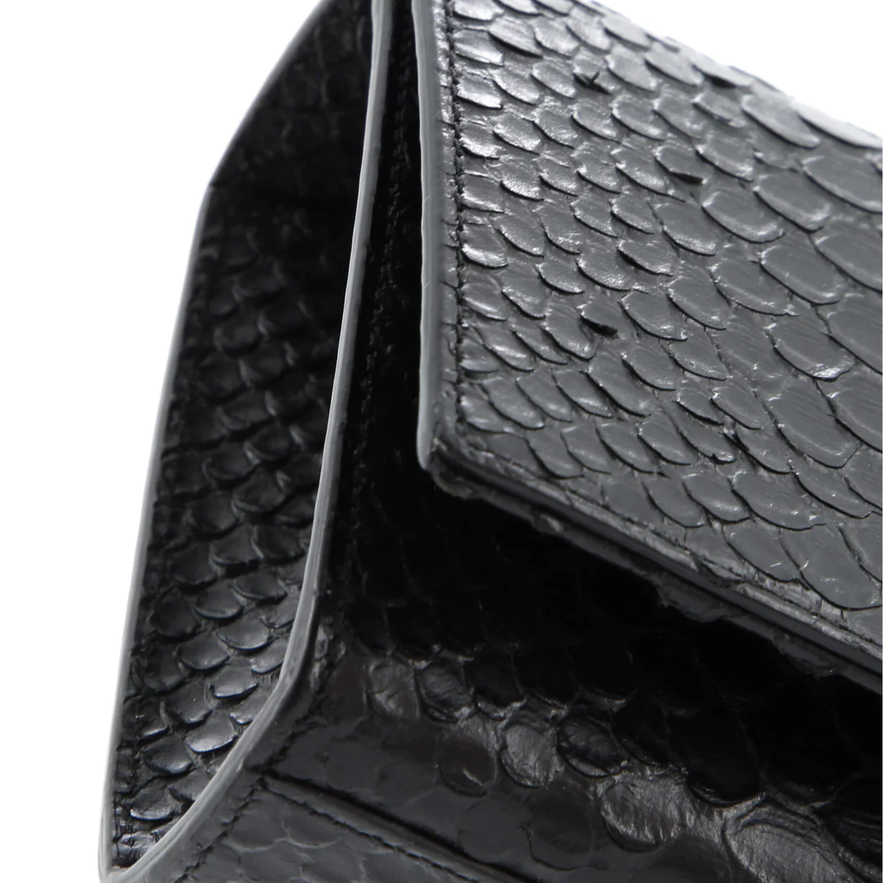 Classic Monogram Tassel Crossbody Bag Python Embossed Leather Small - Deep Luxury