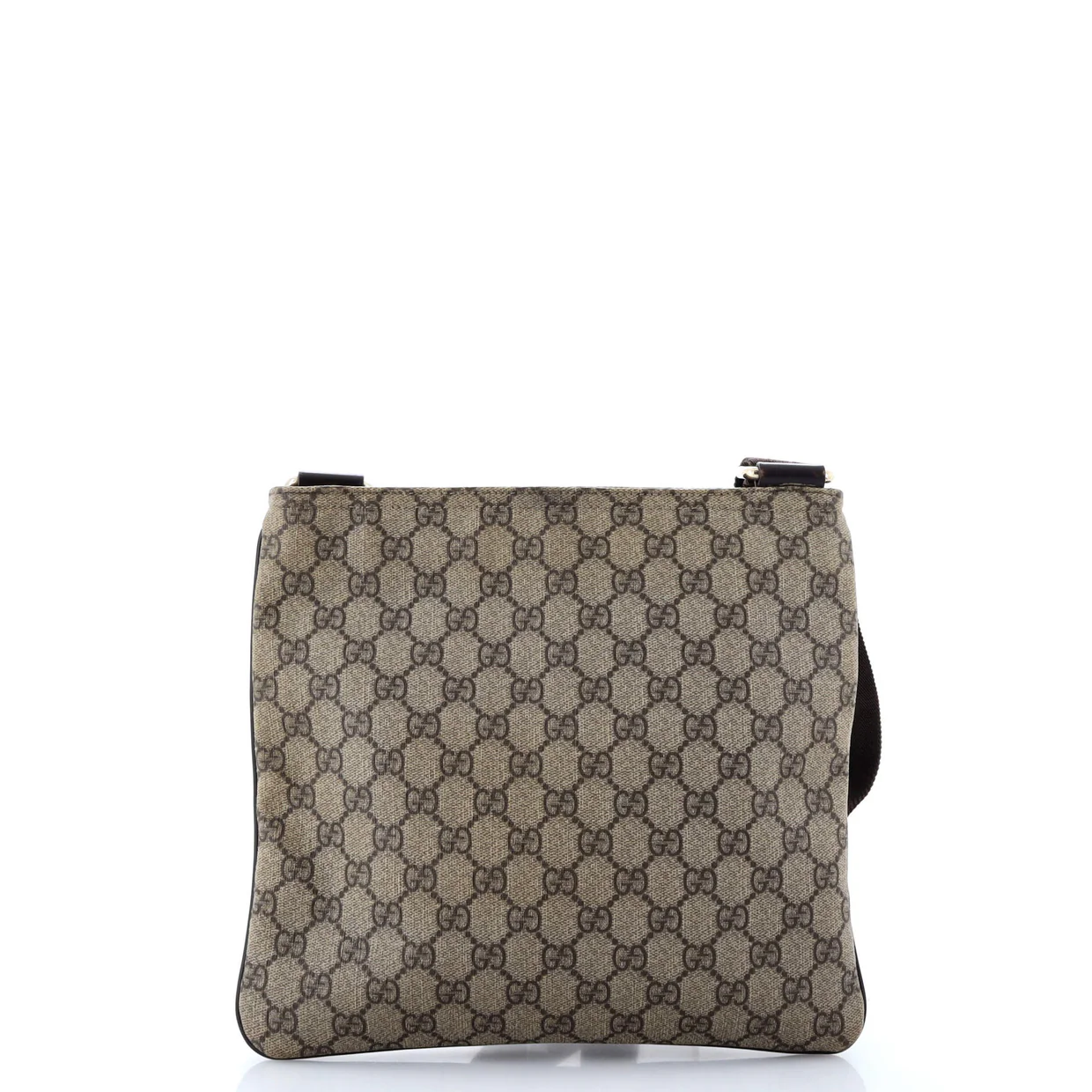 Front Zip Flat Messenger Bag GG Coated Canvas Medium - Deep Luxury