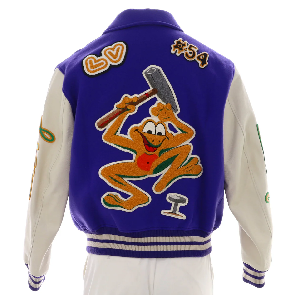 Men's Varsity Blouson Jacket Patchwork Leather with Wool - Deep Luxury