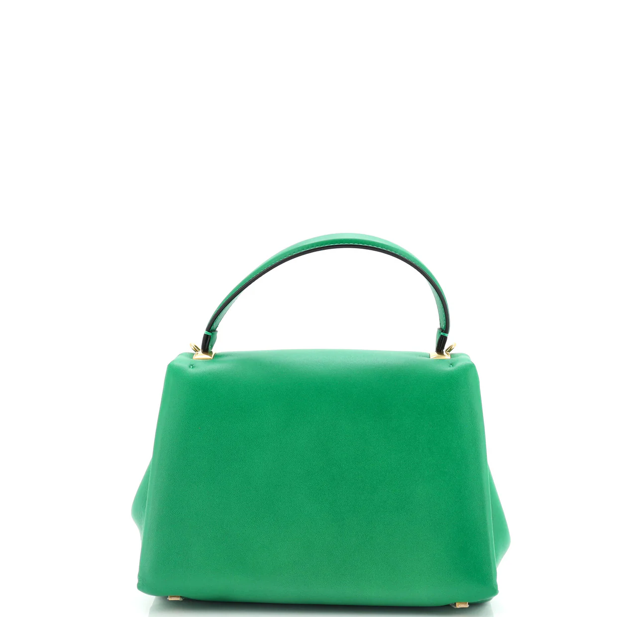 One Stud Top Handle Flap Bag Leather Small - Deep Luxury