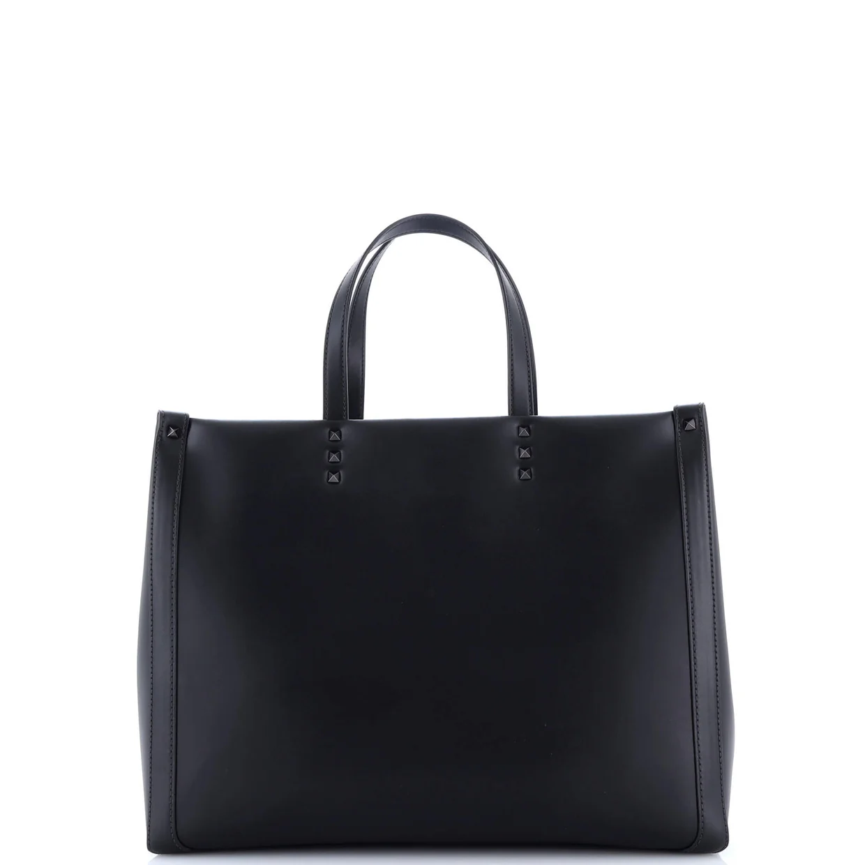 VLTN Rockstud Shopping Tote Embroidered Leather Large - Deep Luxury