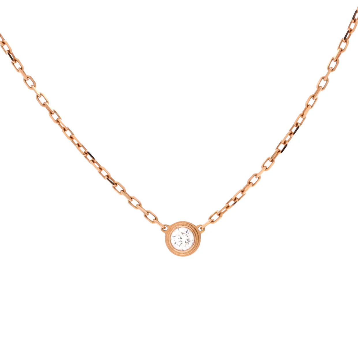 Cartier D'Amour Pendant Necklace 18K Rose Gold with Diamond Small - Deep Luxury