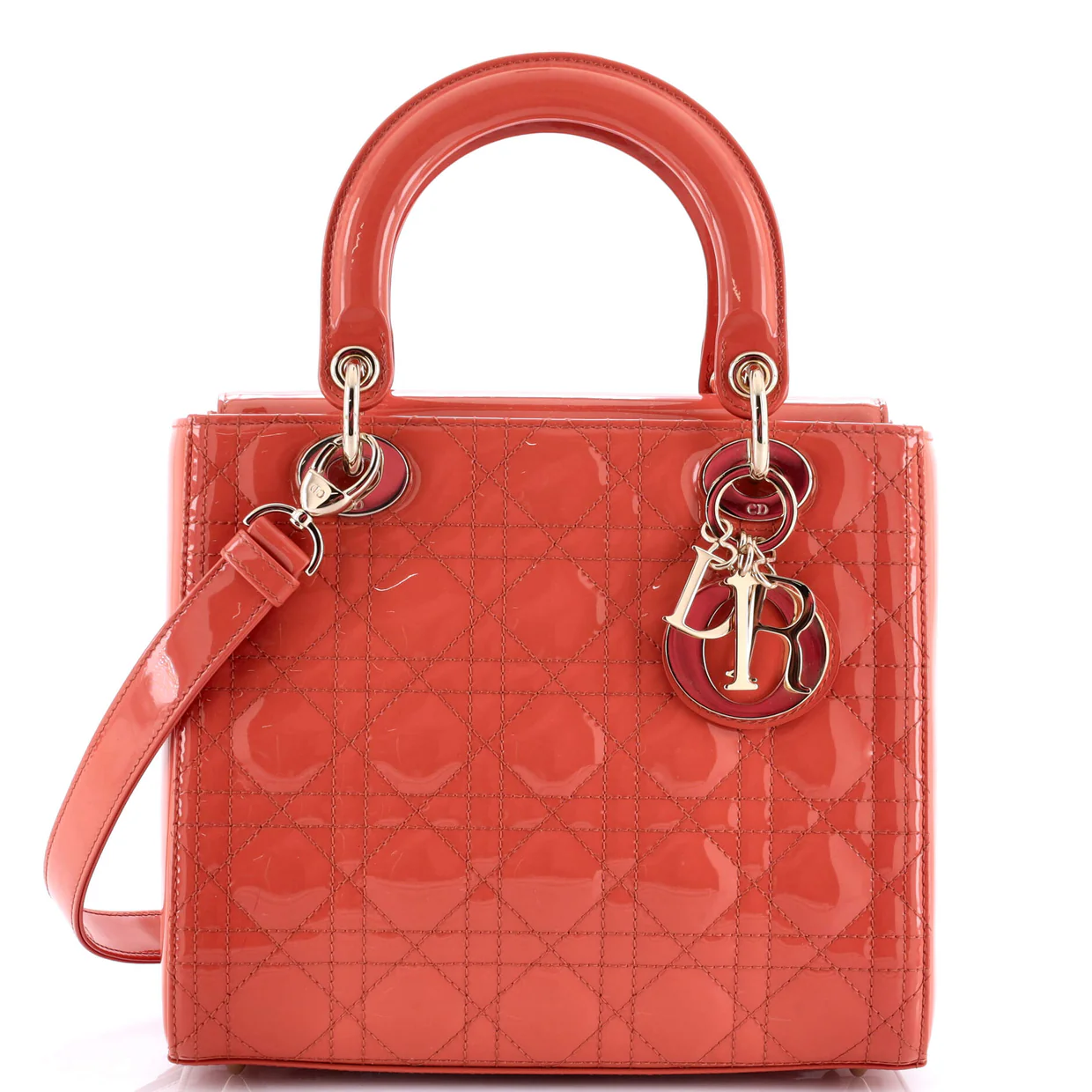 Lady Dior NM Bag Cannage Quilt Patent Medium - Deep Luxury
