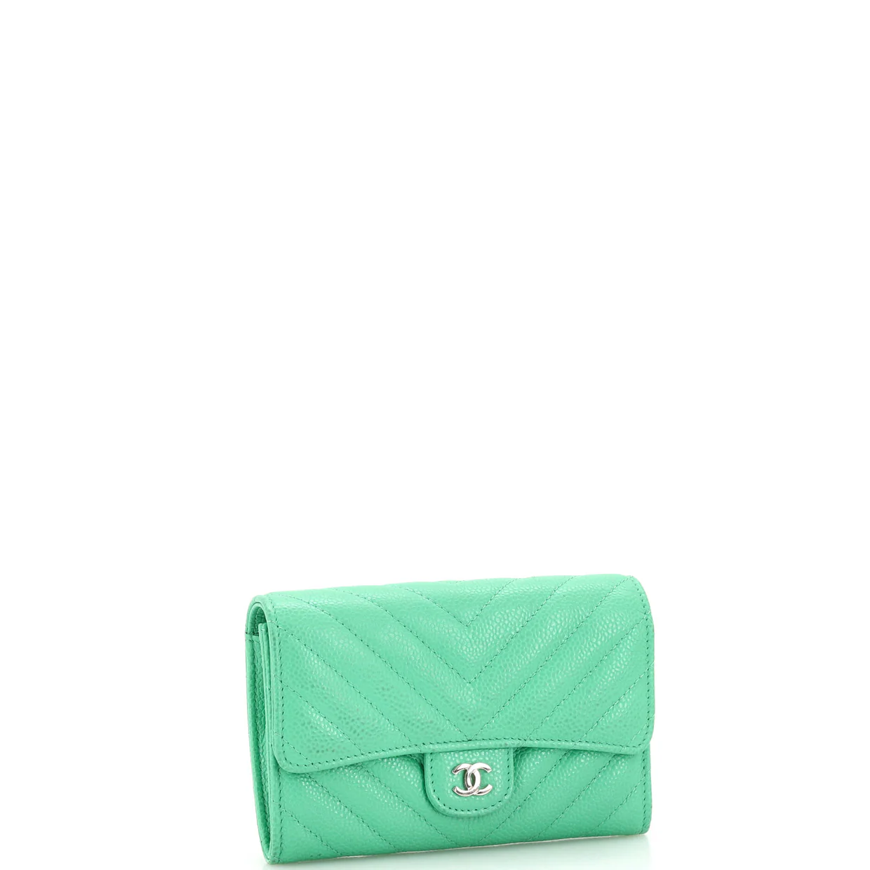 CC Gusset Classic Flap Wallet Quilted Caviar Medium - Deep Luxury