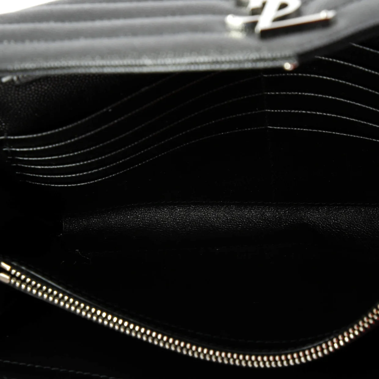 Classic Monogram Wallet on Chain Matelasse Chevron Leather Medium - Deep Luxury