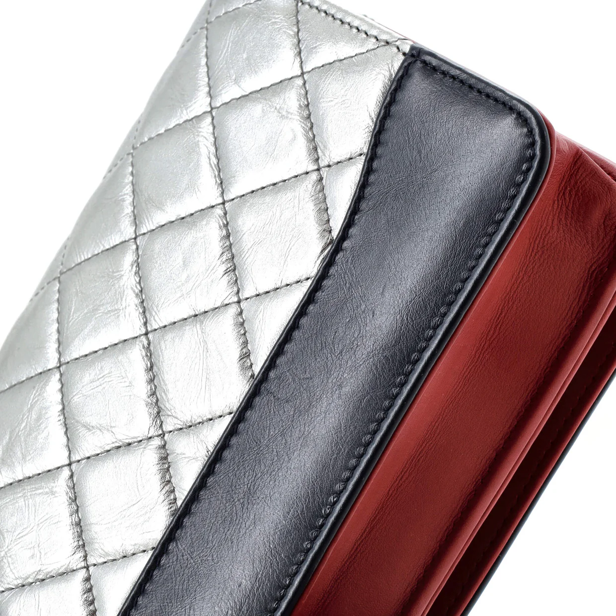 Gabrielle Wallet on Chain Quilted Aged Calfskin - Deep Luxury