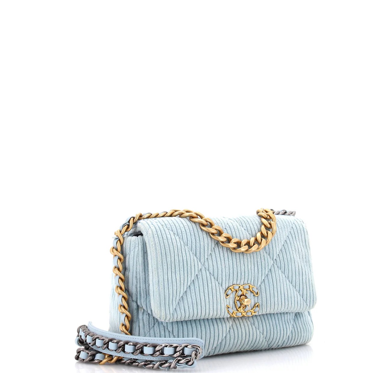 19 Flap Bag Quilted Corduroy Medium - Deep Luxury