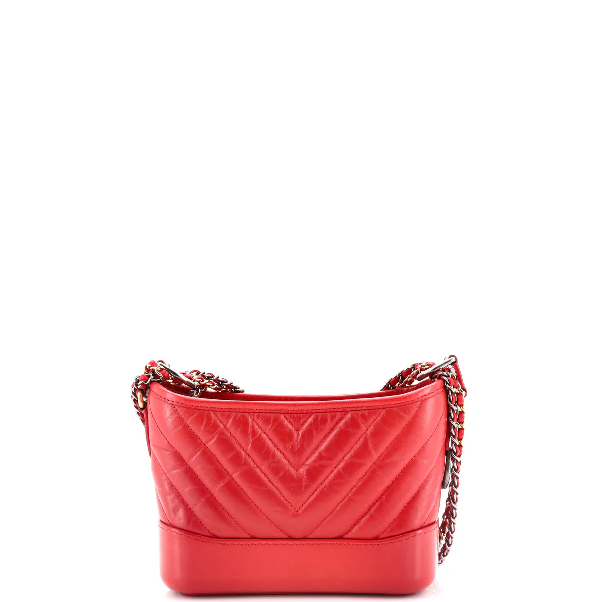 Gabrielle Hobo Chevron Aged Calfskin Small - Deep Luxury