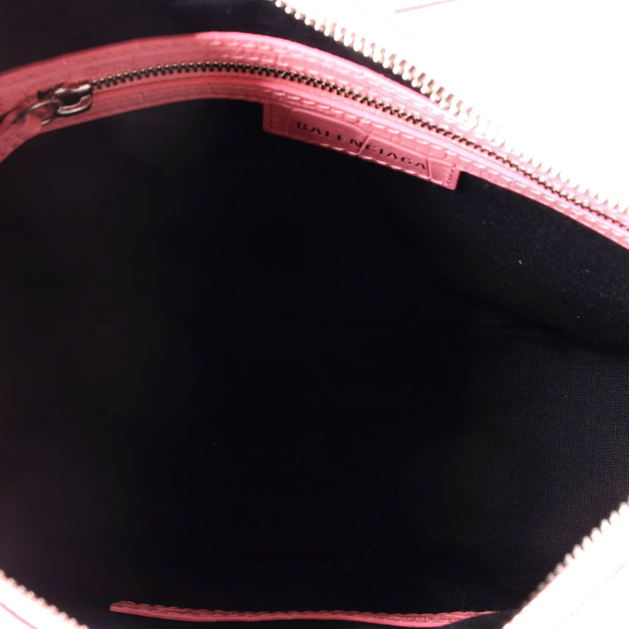 Le Cagole Giant Studs Shoulder Bag Crocodile Embossed Leather Small - Deep Luxury