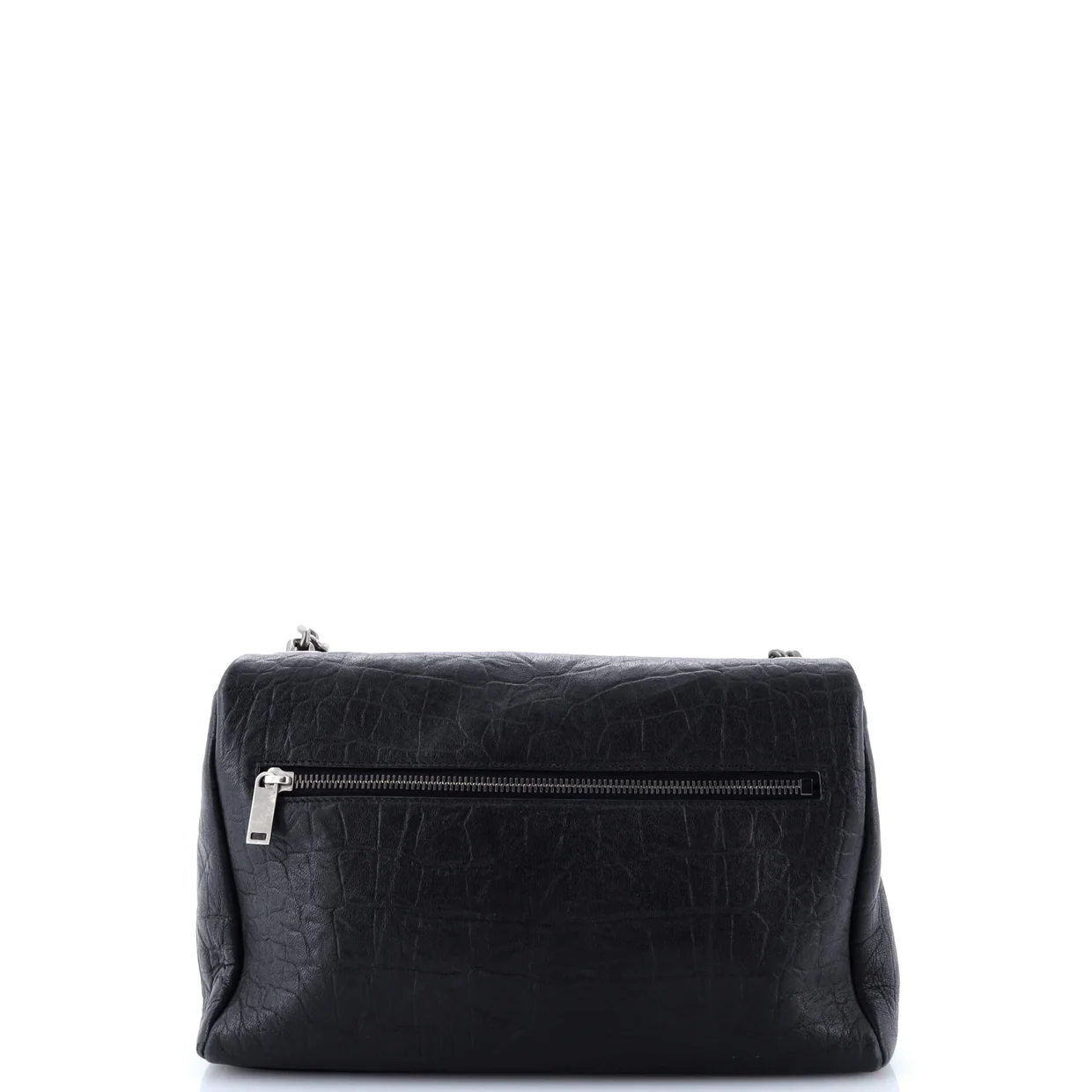 West Hollywood Shoulder Bag Crocodile Embossed Leather Medium - Deep Luxury