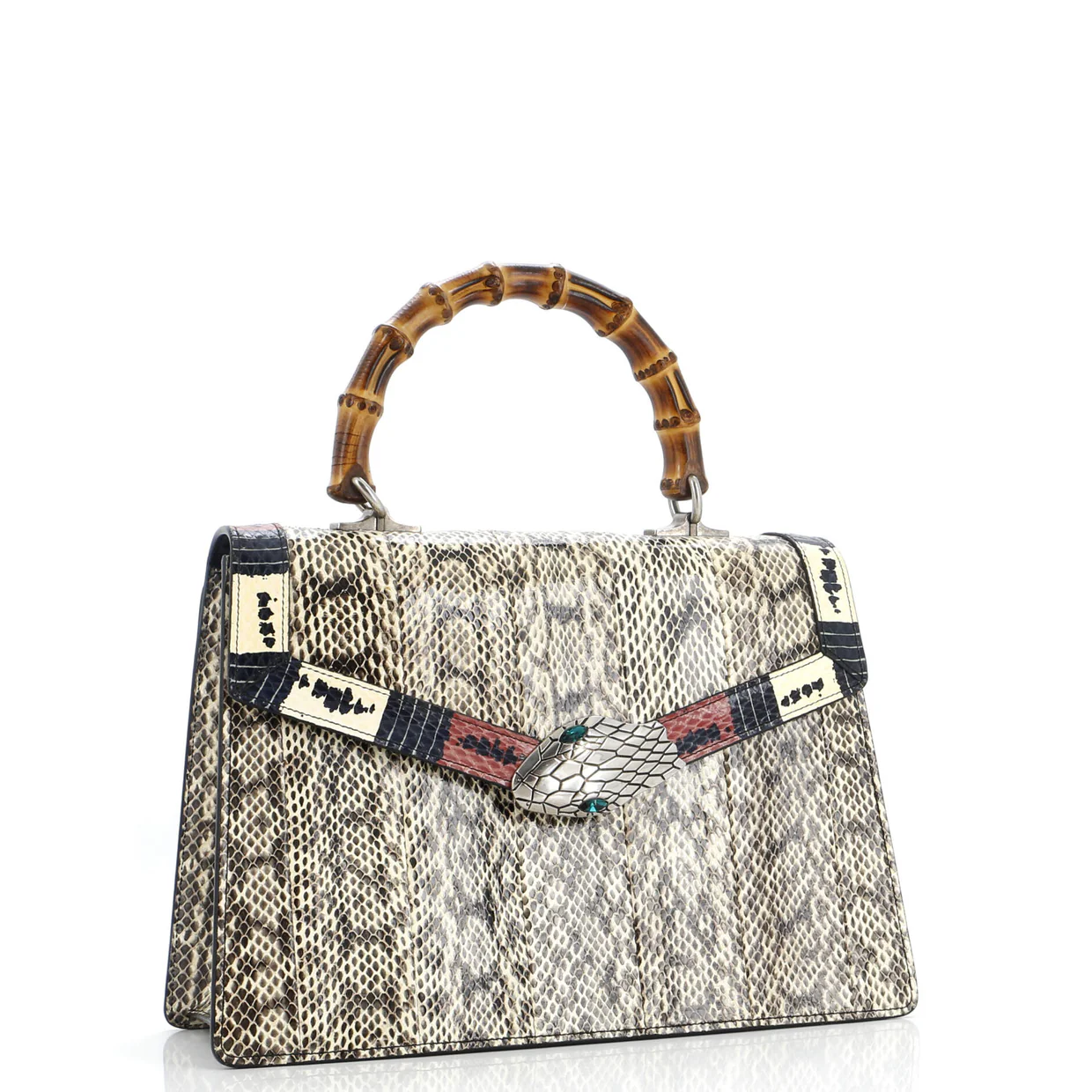 Lilith Top Handle Bag Snakeskin Medium - Deep Luxury