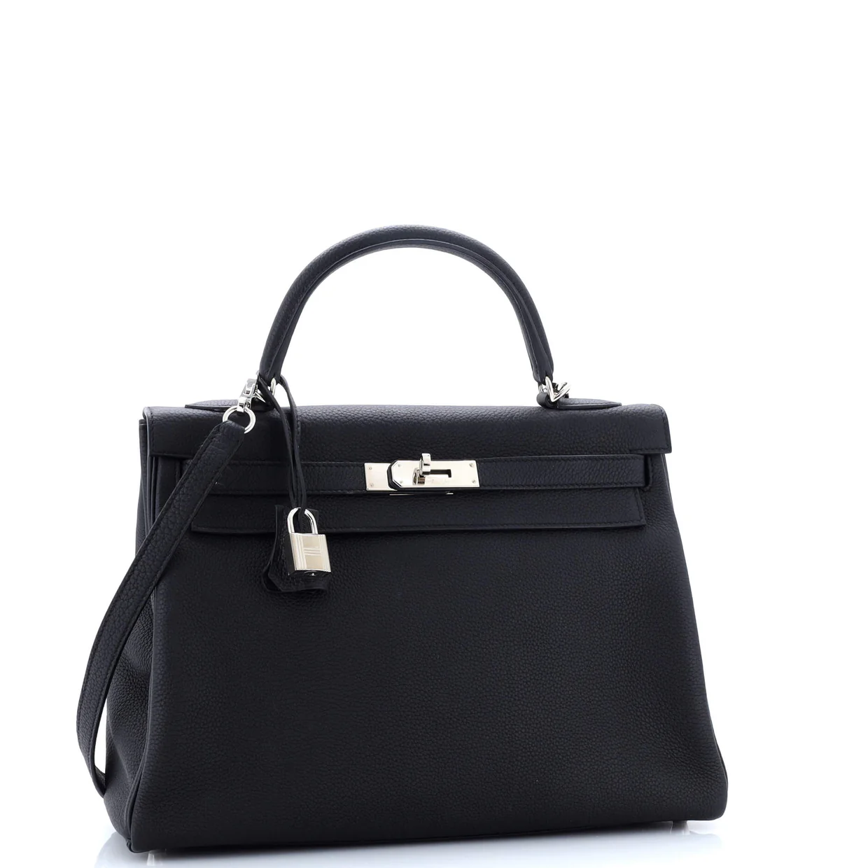 Kelly Handbag Noir Togo with Palladium Hardware 32 - Deep Luxury