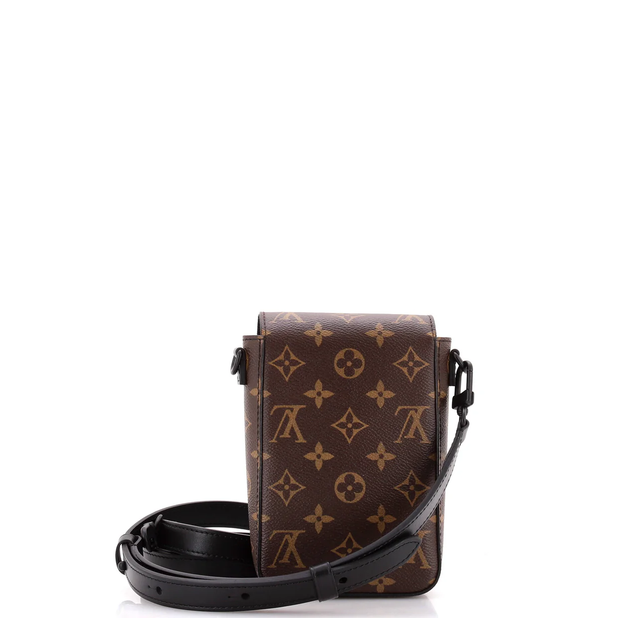 S Lock Vertical Wearable Wallet Macassar Monogram Canvas - Deep Luxury