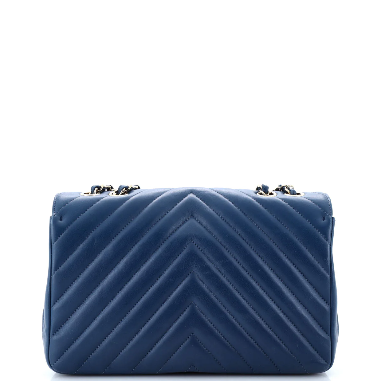 Statement Flap Bag Chevron Calfskin Medium - Deep Luxury