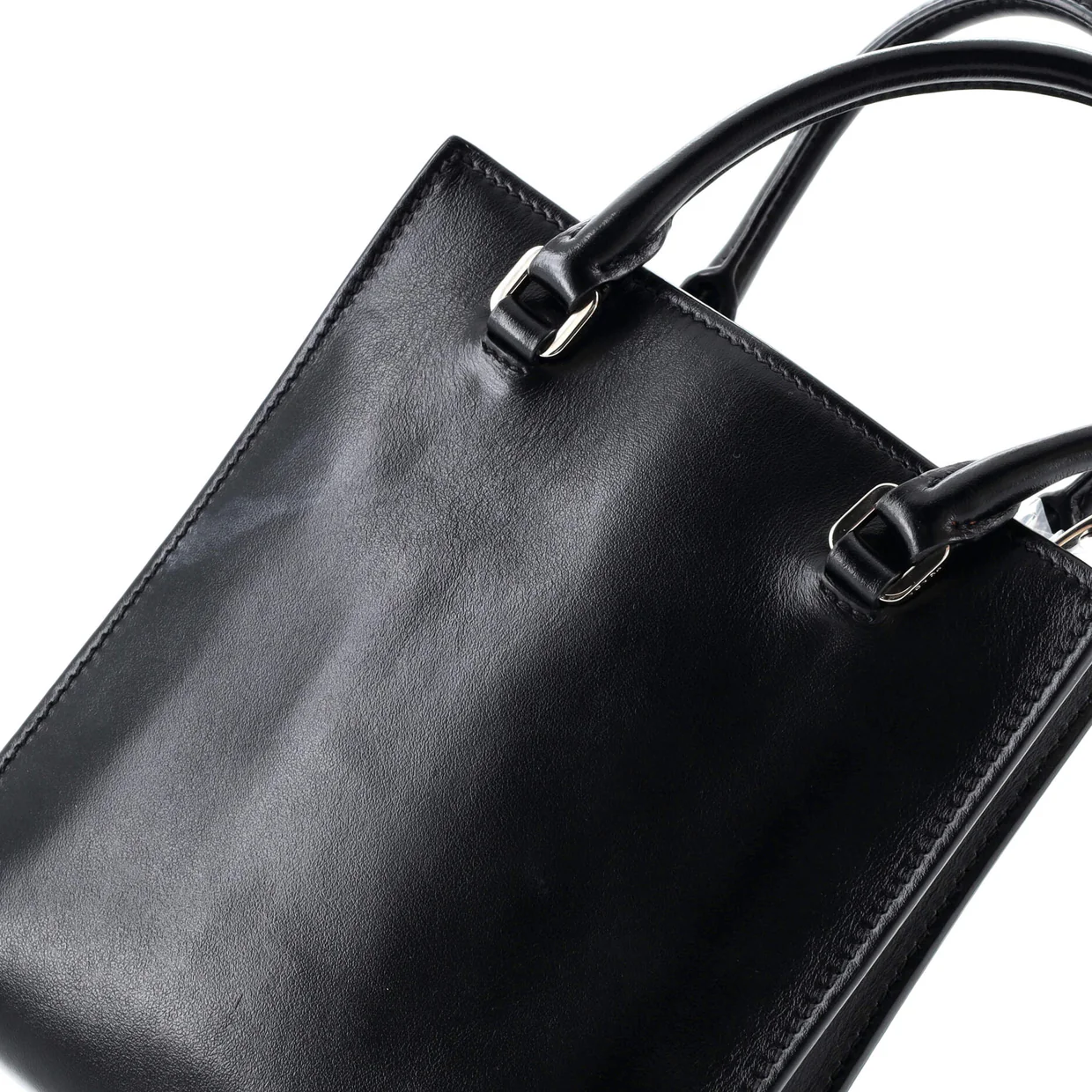 Logo Drill Tote Leather Mini - Deep Luxury