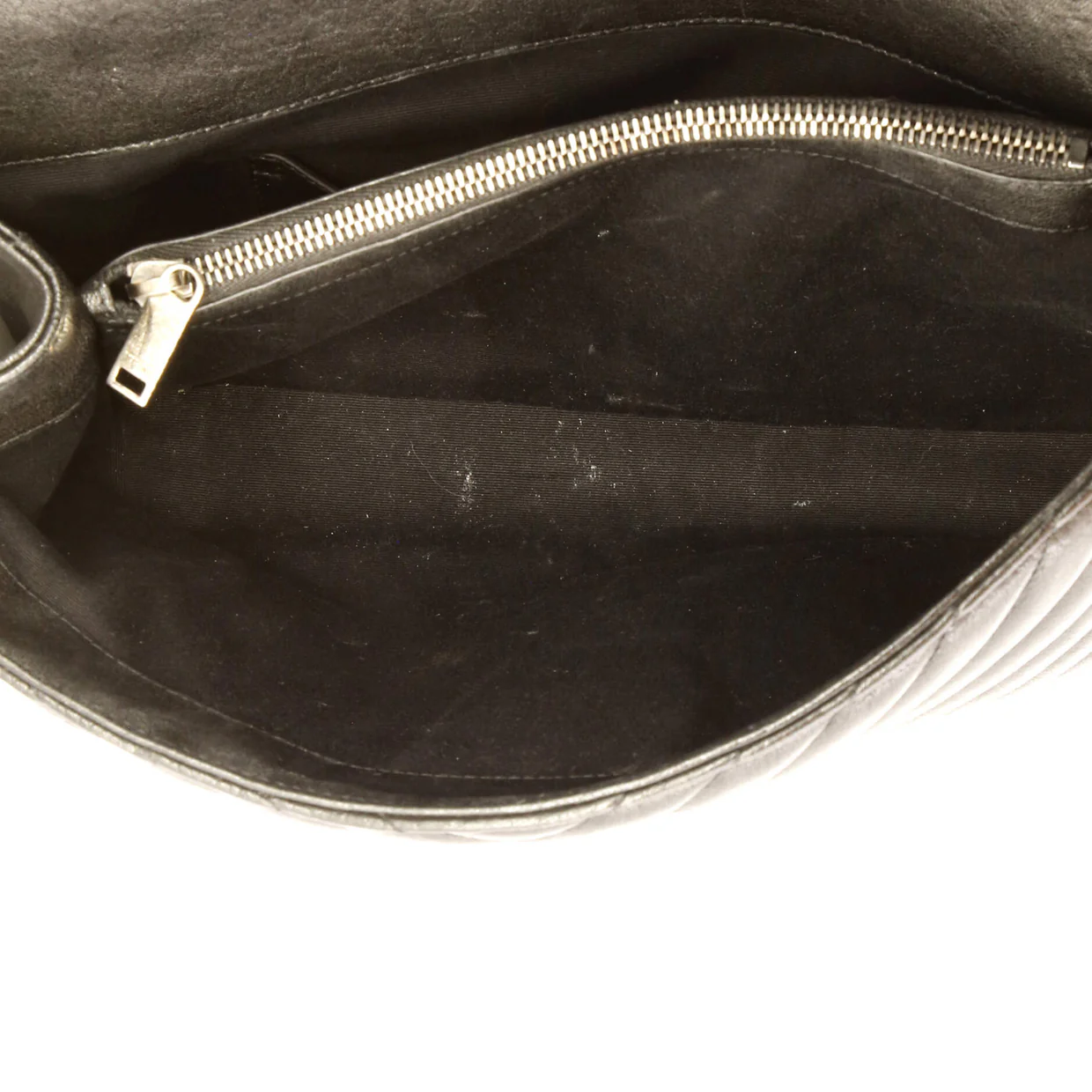 Classic Monogram College Bag Matelasse Chevron Leather Large - Deep Luxury