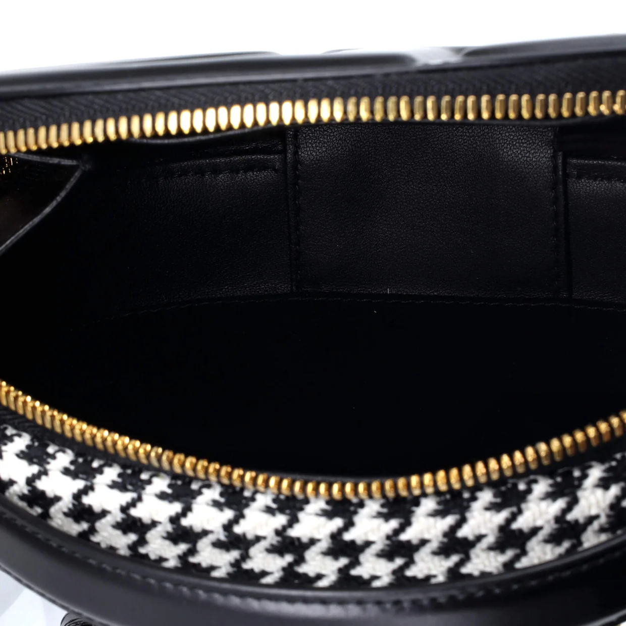 CD Signature Oval Camera Bag Houndstooth Canvas and Leather - Deep Luxury
