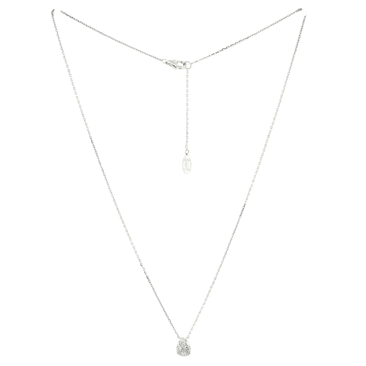 Etincelle de Cartier Teardrop Pendant Necklace 18K White Gold and Diamonds - Deep Luxury