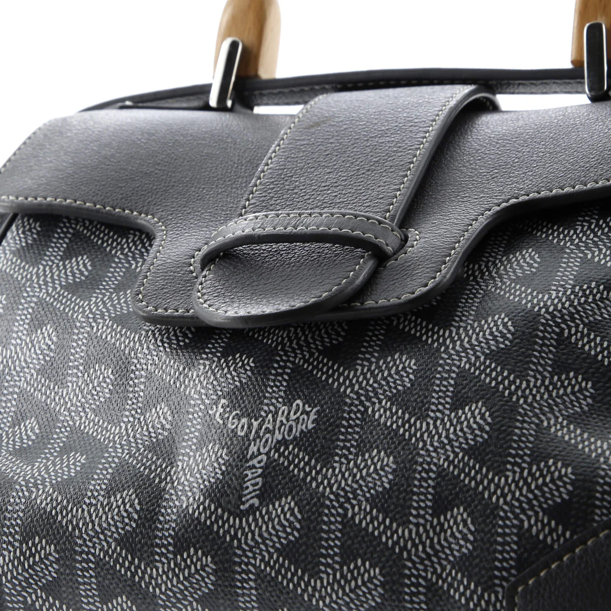 Saigon Top Handle Bag Coated Canvas with Leather Mini - Deep Luxury
