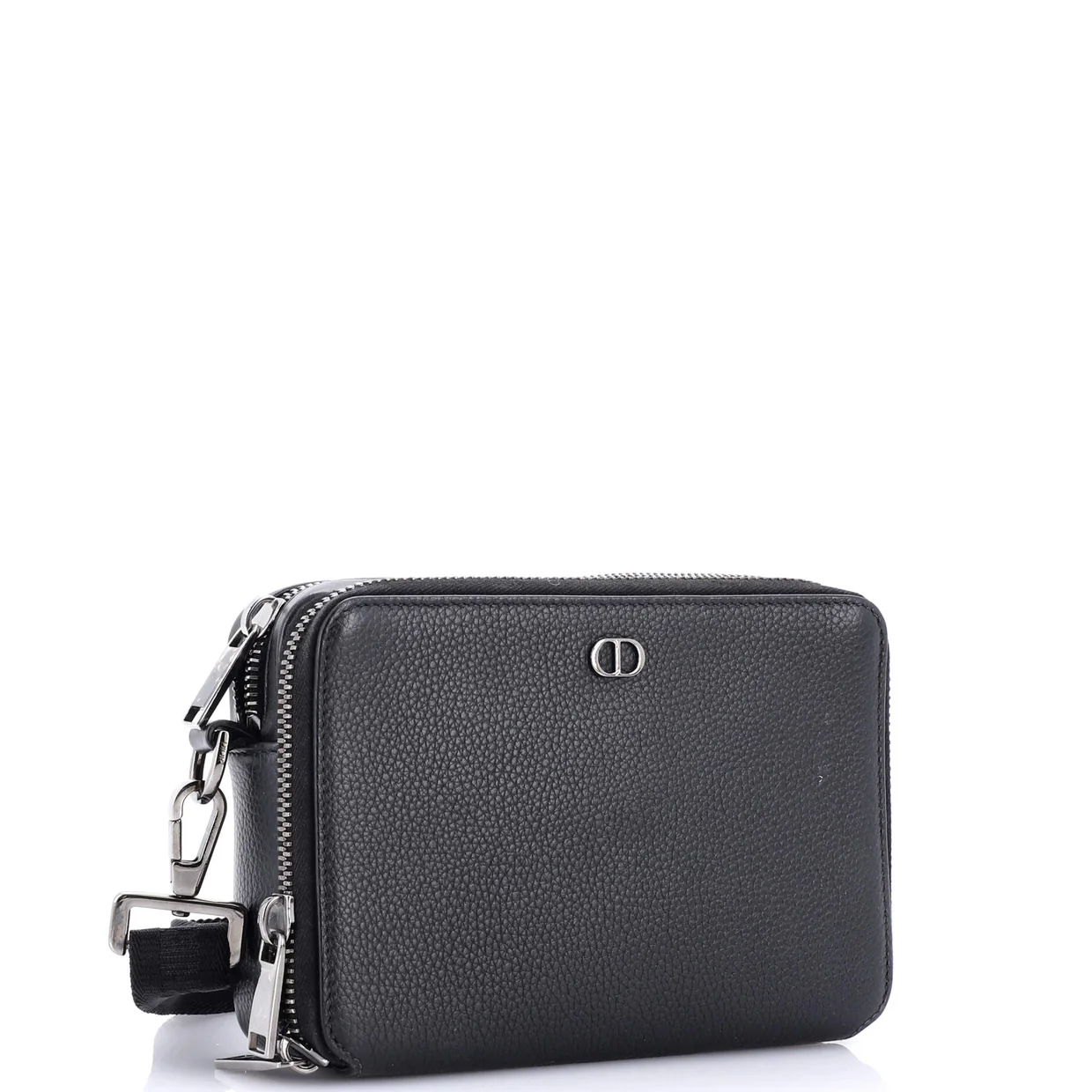 Double Zip Crossbody Pouch Leather - Deep Luxury