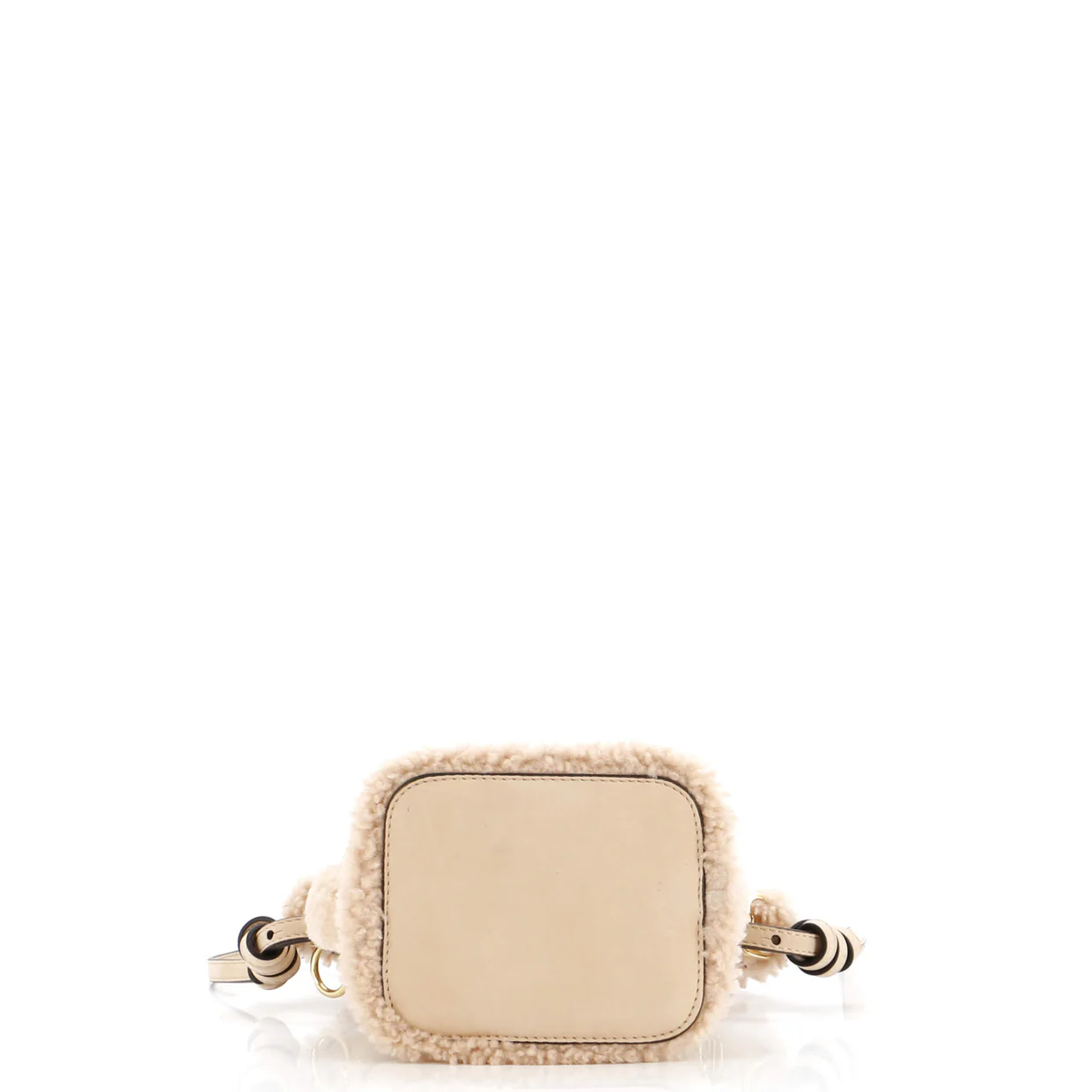 Logo Mon Tresor Bucket Bag Shearling with Nubuck Mini - Deep Luxury