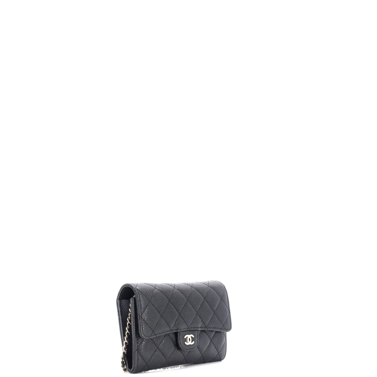 Classic Flap Wallet Crossbody Bag Quilted Caviar Mini - Deep Luxury