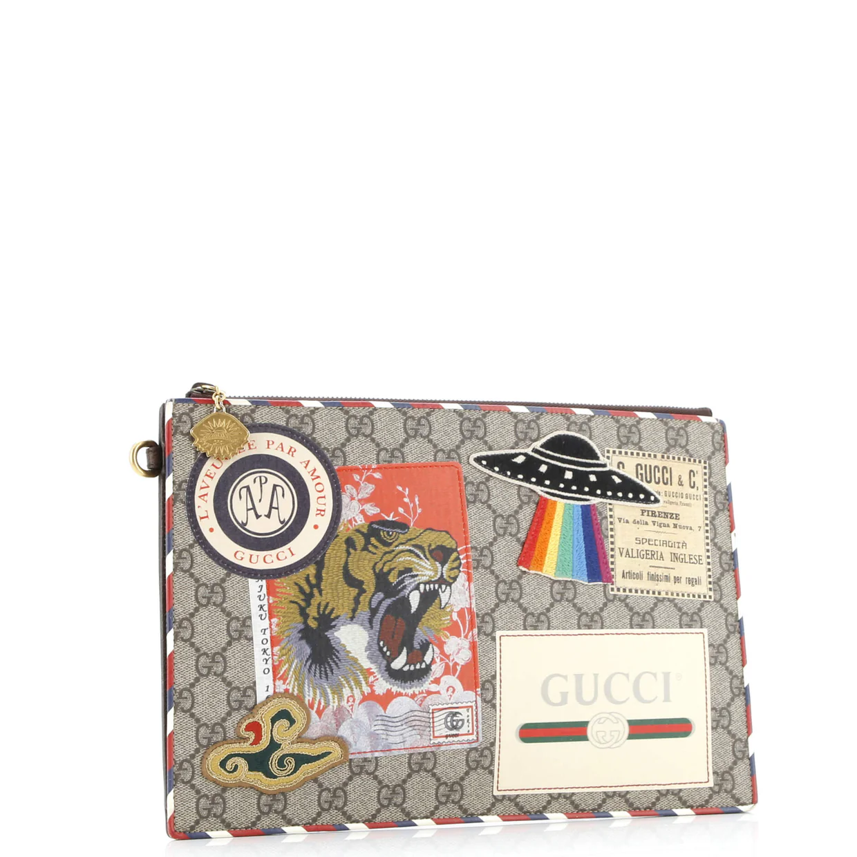Courrier Pouch GG Coated Canvas with Applique - Deep Luxury