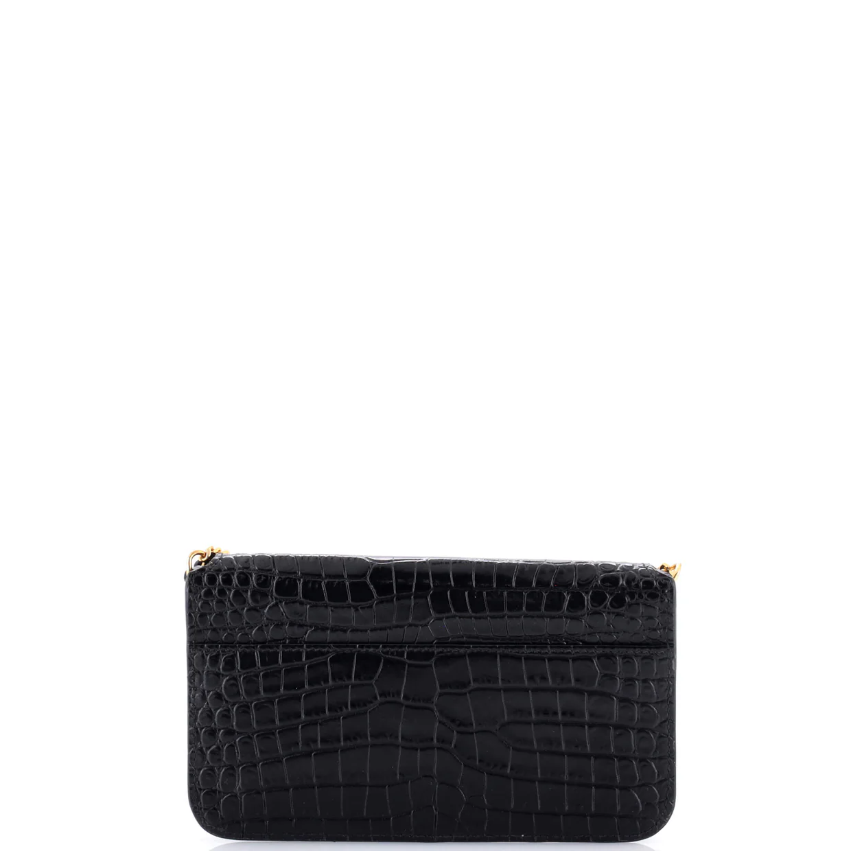 Classic Monogram Phone Holder Shoulder Bag Crocodile Embossed Leather - Deep Luxury